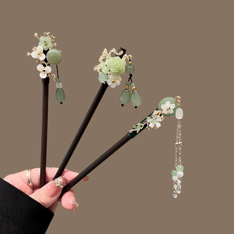 Travel Accessories Jewelry - Jepit Rambut Kayu Antik Wanita Elegan,