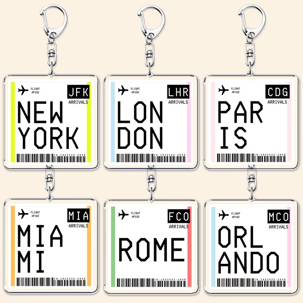Travel Accessories Jewelry - Gantungan kunci tiket pesawat, kartu naik